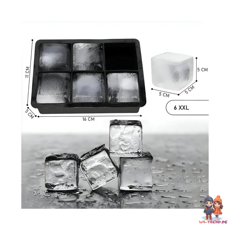 XL Eiswürfel Eiswürfelform aus Silikon Selbermachen 5 cm Würfel - WS-Trend.de