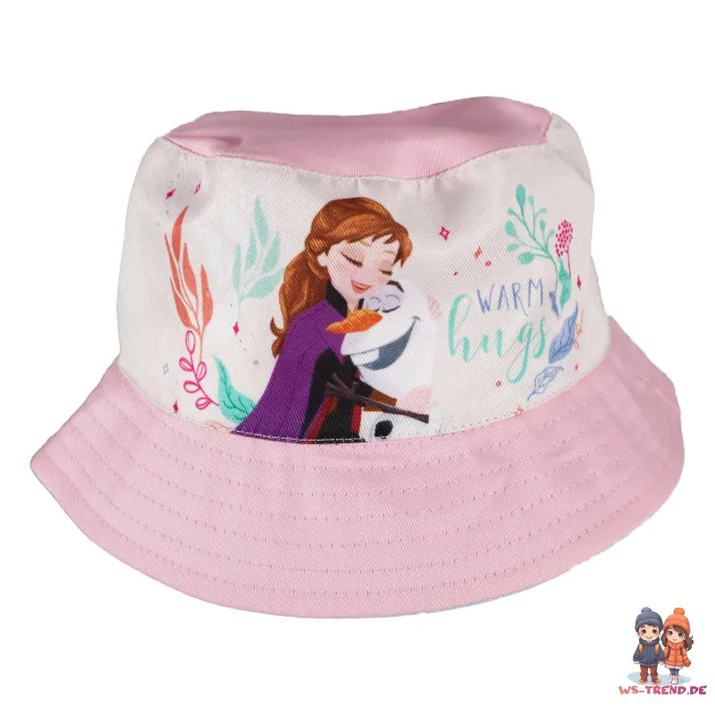 Disney Die Eiskönigin Anna Elsa Olaf Kinder Fischermütze Fischerhut - WS-Trend.de Hut Sommerhut Gr. 52-54