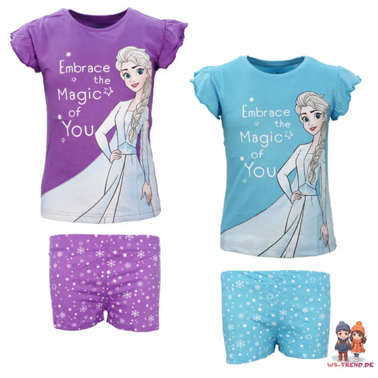 Disney Die Eiskönigin Elsa Kinder kurzarm Schlafanzug Pyjama - WS-Trend.de Anna 92 bis 128