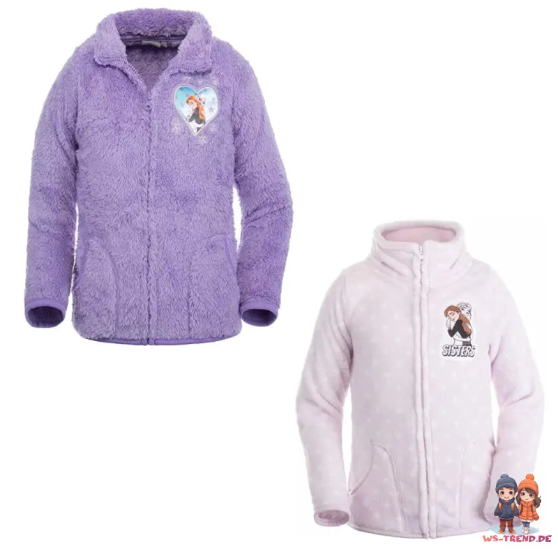 Disney Die Eiskönigin Elsa Anna Kinder Fleece Jacke Langfloor - WS-Trend.de Mädchen 98-116