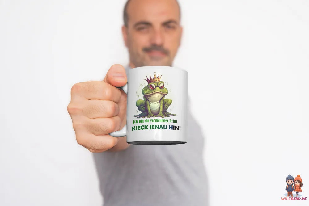 Frosch Prinz witzige lustige Keramik Kaffeetasse Teetasse Tasse Geschenke - WS-Trend.de