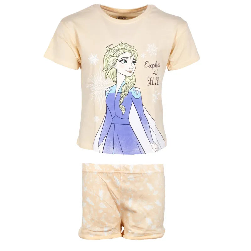 Disney Die Eiskönigin Elsa Kinder kurzarm Schlafanzug Pyjama Shirt Shorts - WS-Trend.de 92-128 100% Baumwolle