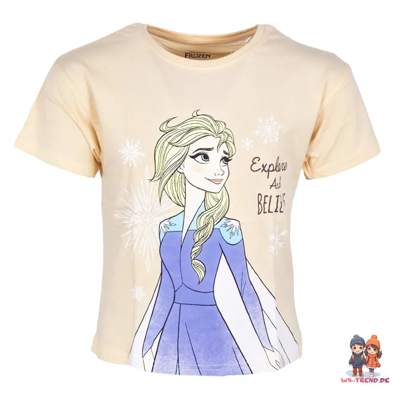 Disney Die Eiskönigin Elsa Kinder kurzarm Schlafanzug Pyjama Shirt Shorts - WS-Trend.de 92-128 100% Baumwolle