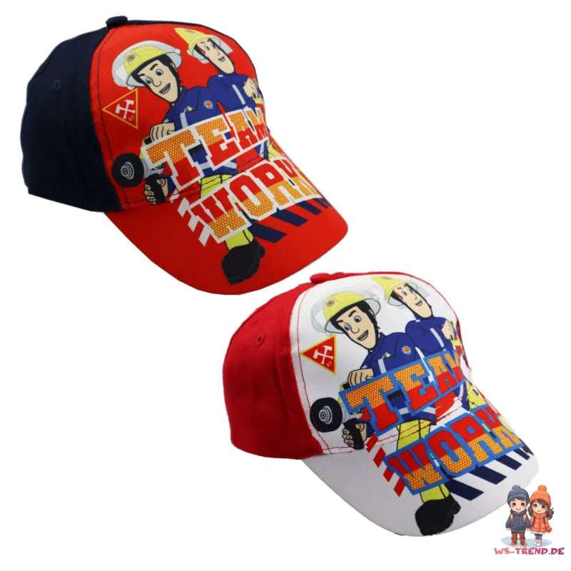 Feuerwehrmann Sam Kinder Baseball Kappe Basecap - WS-Trend.de Mütze Hut Jungen Blau Rot 52-54