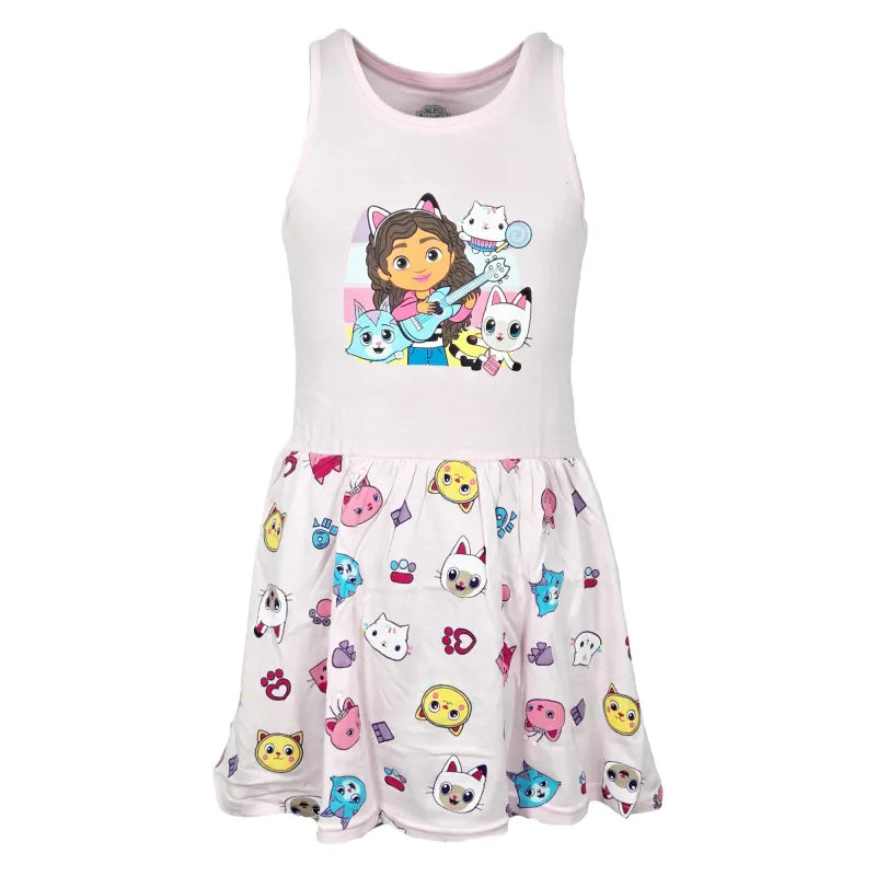 Gabbys Dollhouse Kinder Mädchen kurzarm Kleid Sommerkleid - WS-Trend.de 92-128 Baumwolle