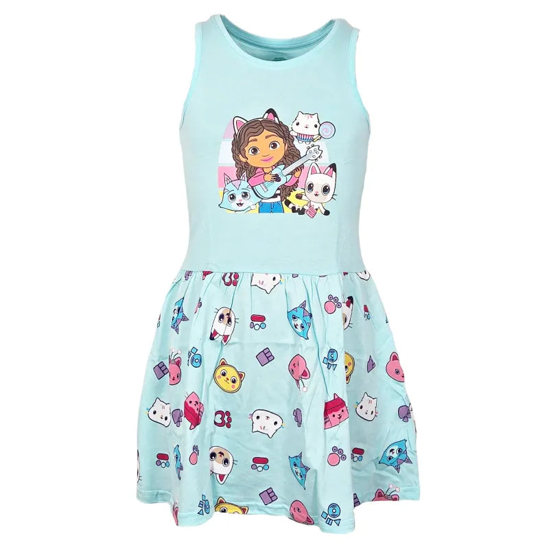 Gabbys Dollhouse Kinder Mädchen kurzarm Kleid Sommerkleid - WS-Trend.de 92-128 Baumwolle