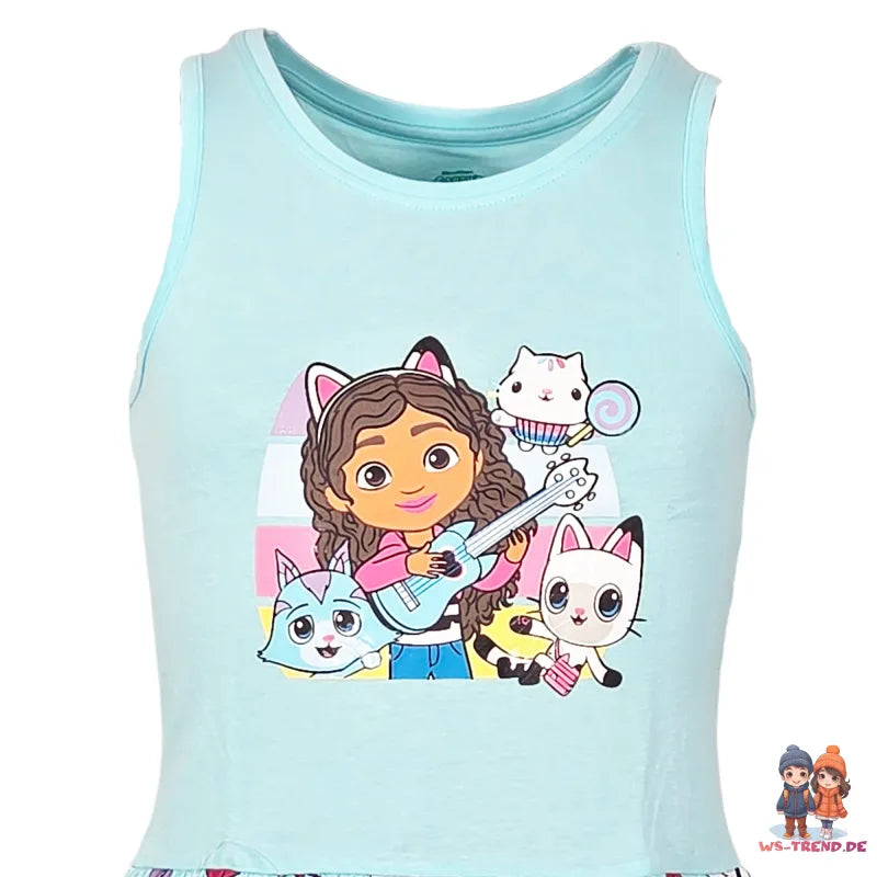 Gabbys Dollhouse Kinder Mädchen kurzarm Kleid Sommerkleid - WS-Trend.de 92-128 Baumwolle