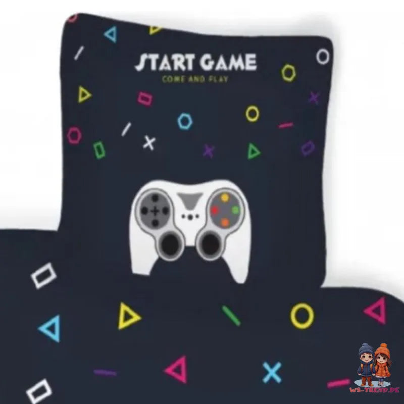 Gamer Zocker Bettwäsche 2tlg Set 135x200 80x80 cm Garnitur 100% Baumwolle - WS-Trend.de