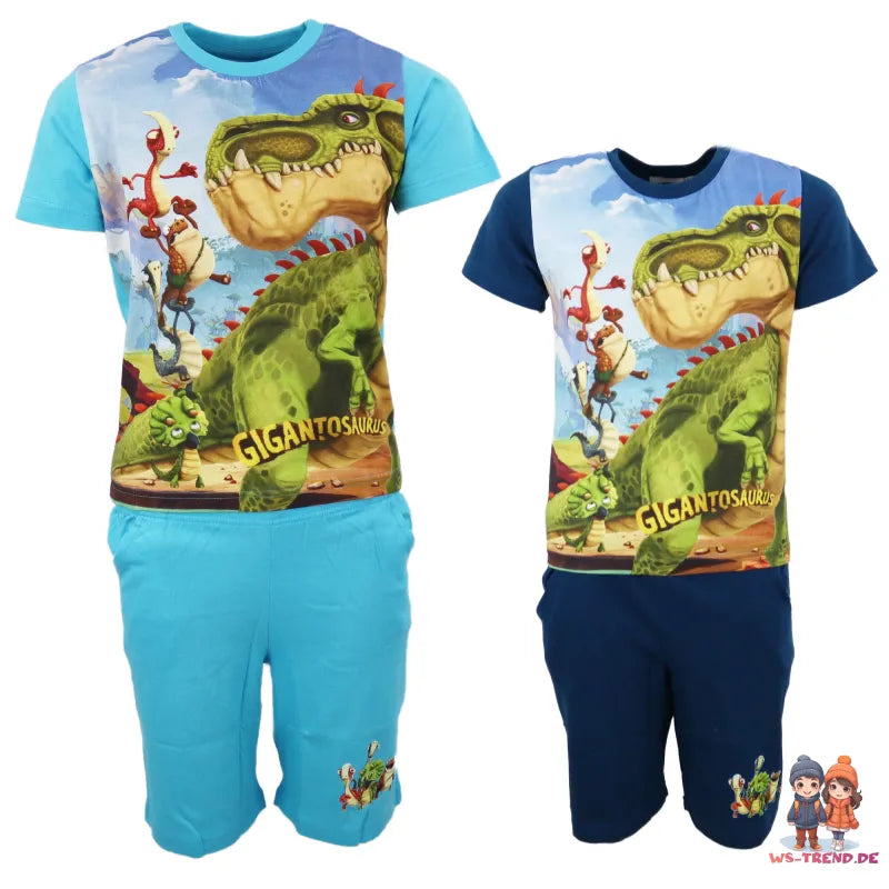 Gigantosaurus Kinder Schlafanzug Pyjama kurz - WS-Trend.de Nachtwäsche 98-128 Baumwolle
