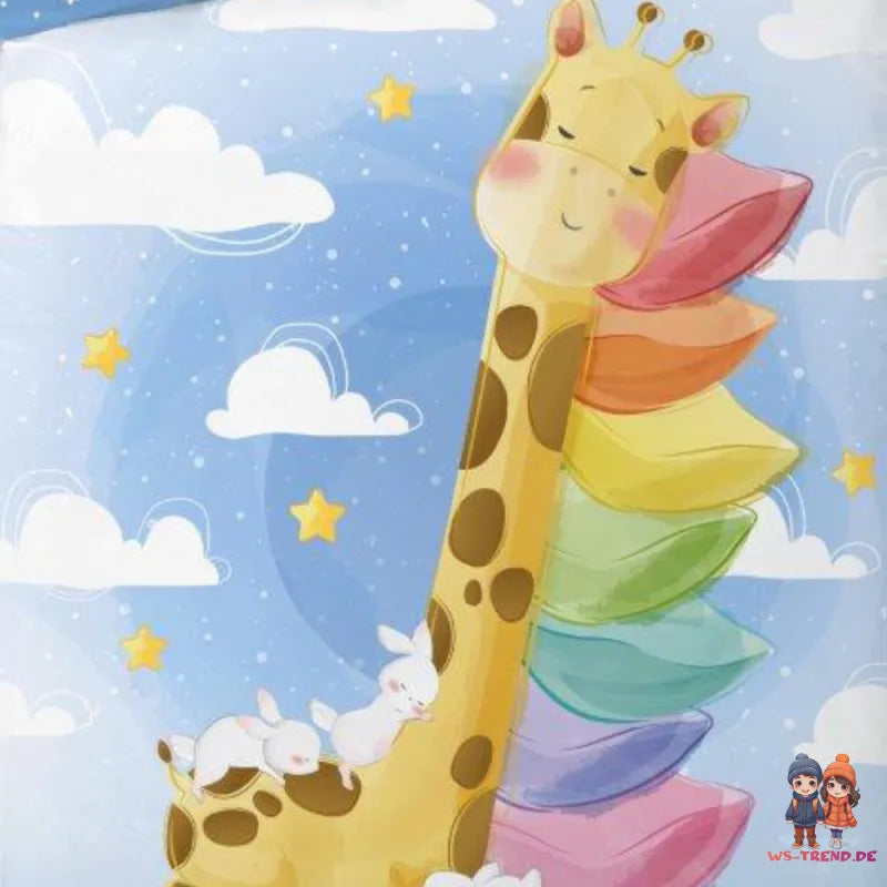 Giraffe Baby Bettwäsche 2tlg Set 100x135 40x60 cm 100% Baumwolle - WS-Trend.de