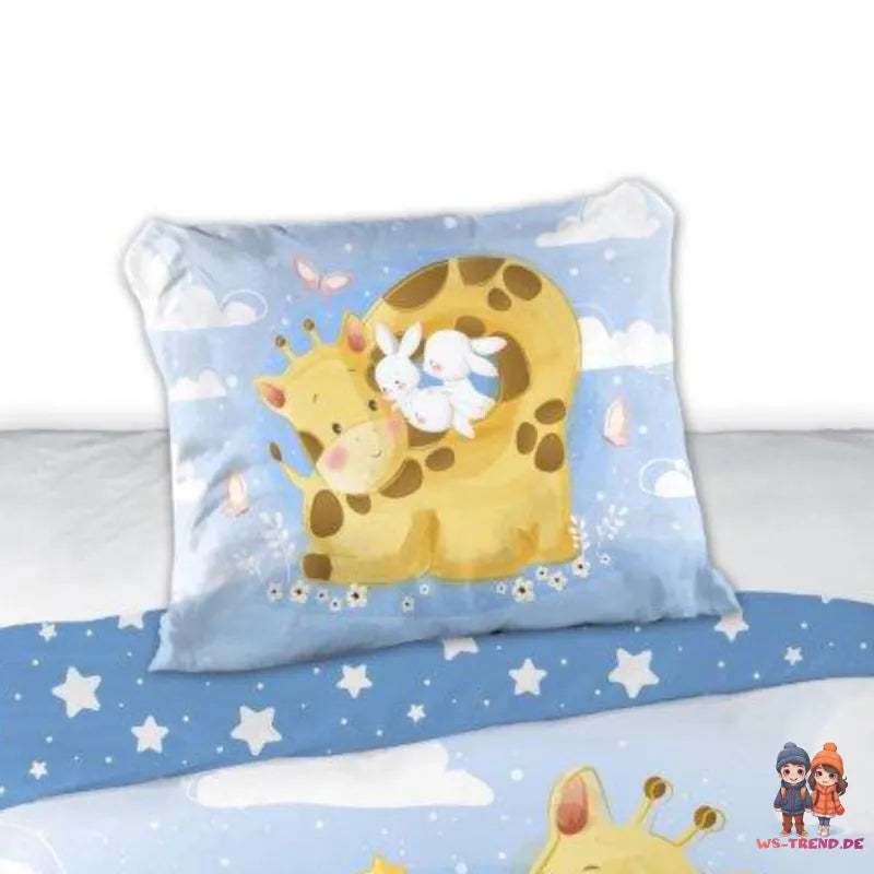 Giraffe Baby Bettwäsche 2tlg Set 100x135 40x60 cm 100% Baumwolle - WS-Trend.de