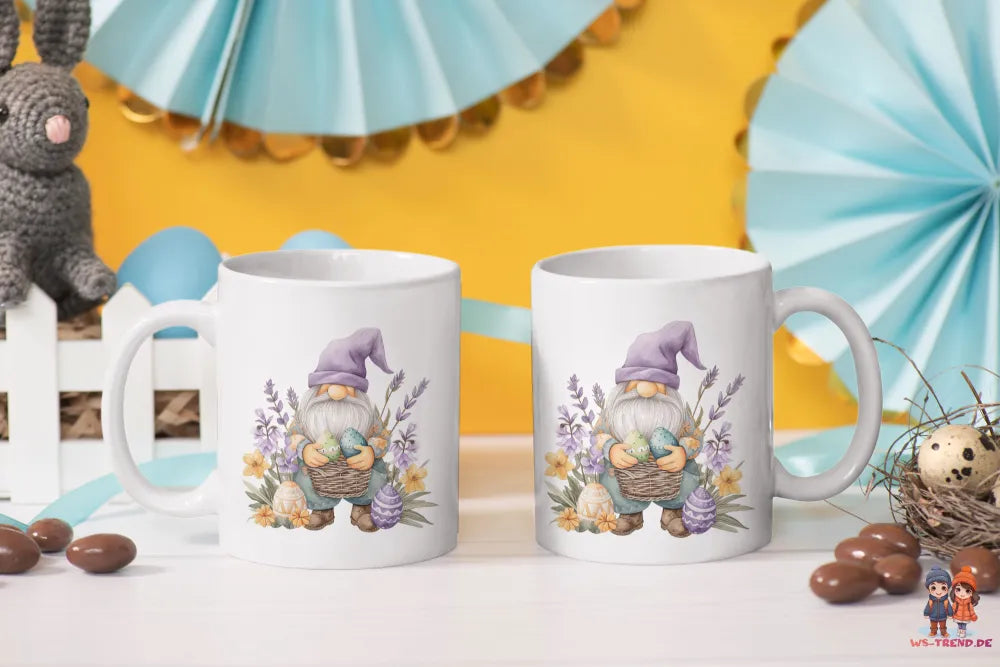 Gnom Ostern Ostereier Keramik Kaffeetasse Teetasse Tasse Geschenkidee - WS-Trend.de