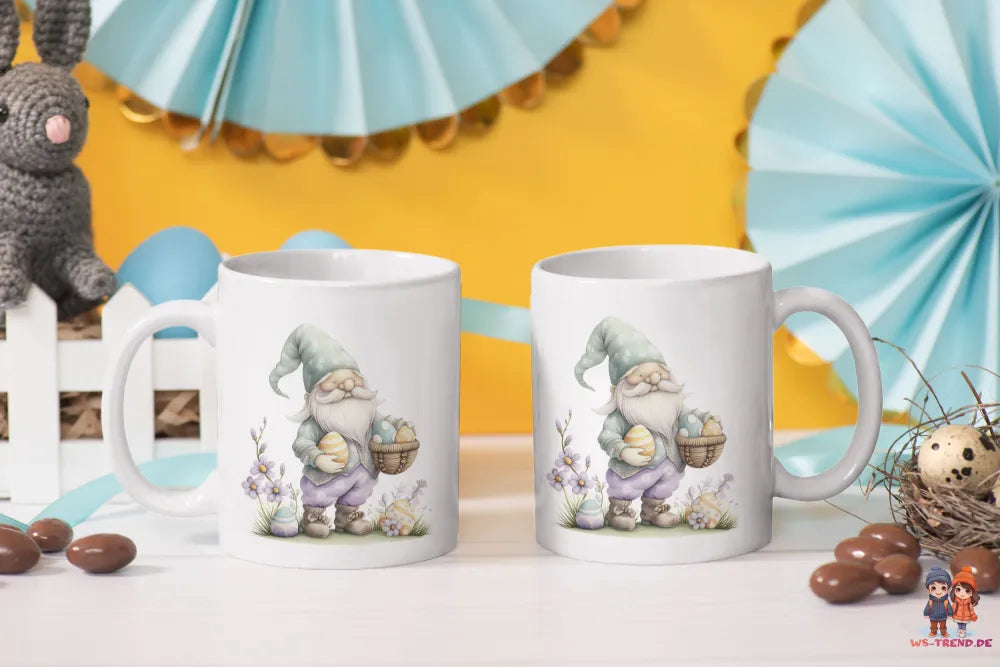 Gnom Ostern Ostereier Keramik Kaffeetasse Teetasse Tasse Geschenkidee - WS-Trend.de