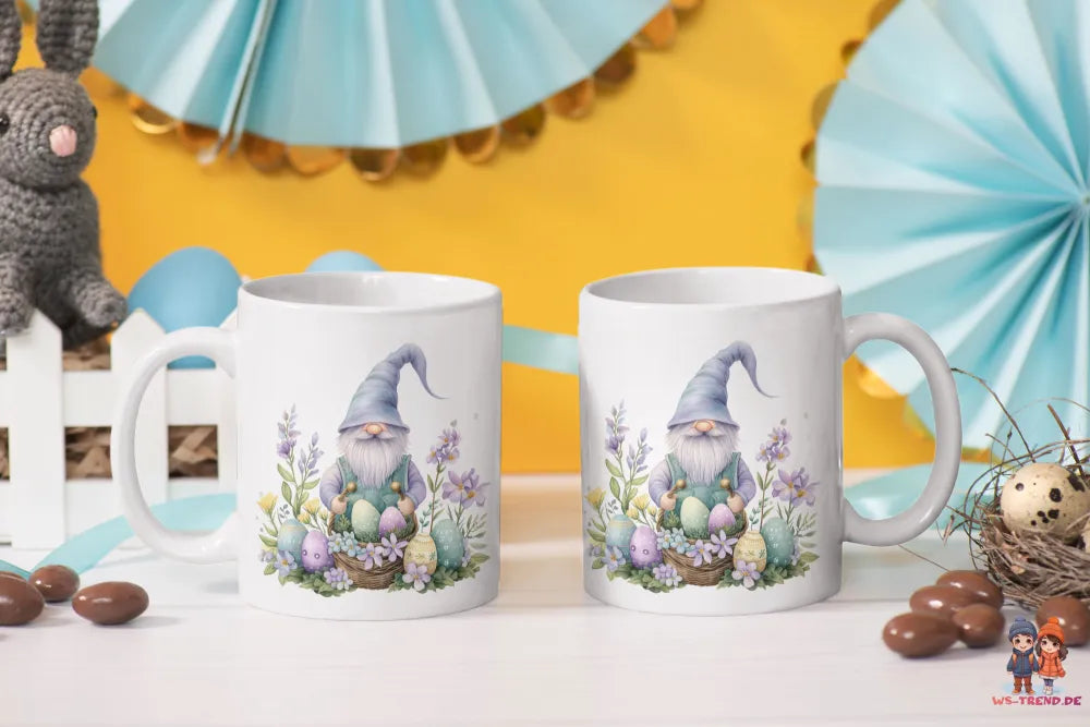 Gnom Ostern Ostereier Keramik Kaffeetasse Teetasse Tasse Geschenkidee - WS-Trend.de