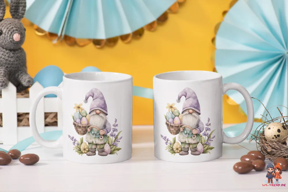 Gnom Ostern Ostereier Keramik Kaffeetasse Teetasse Tasse Geschenkidee - WS-Trend.de
