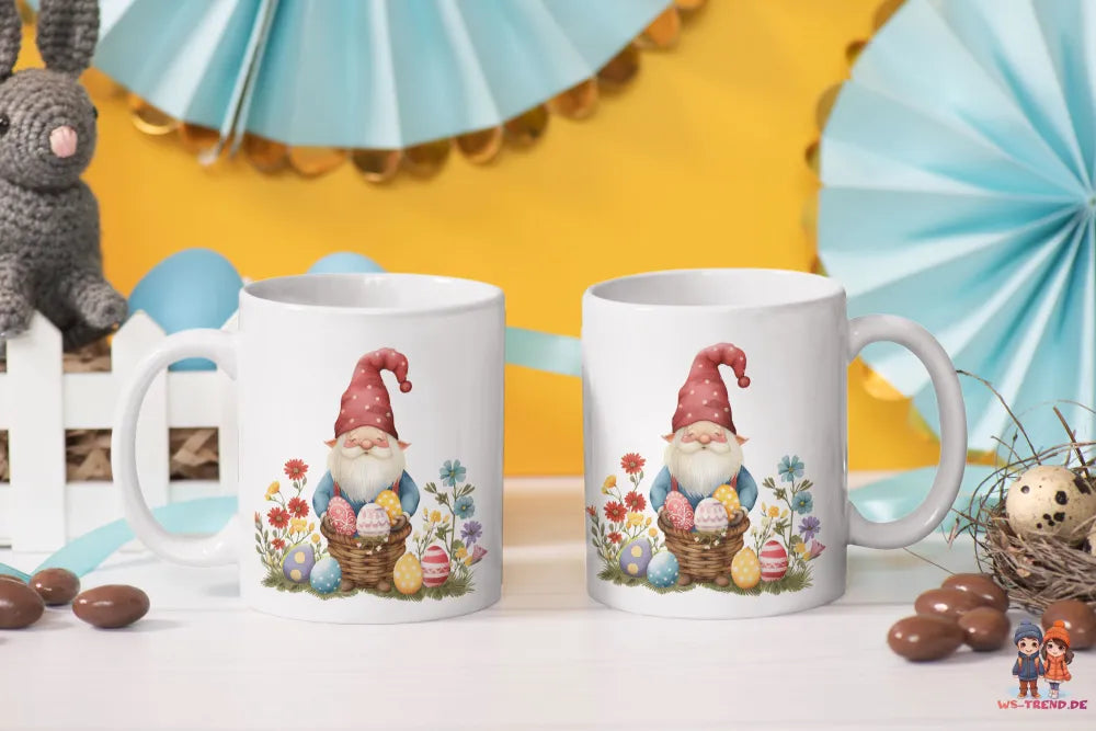 Gnom Ostern Ostereier Keramik Kaffeetasse Teetasse Tasse Geschenkidee - WS-Trend.de