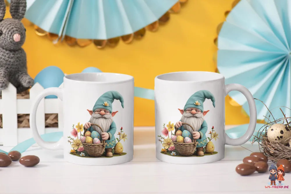 Gnom Ostern Ostereier Keramik Kaffeetasse Teetasse Tasse Geschenkidee - WS-Trend.de