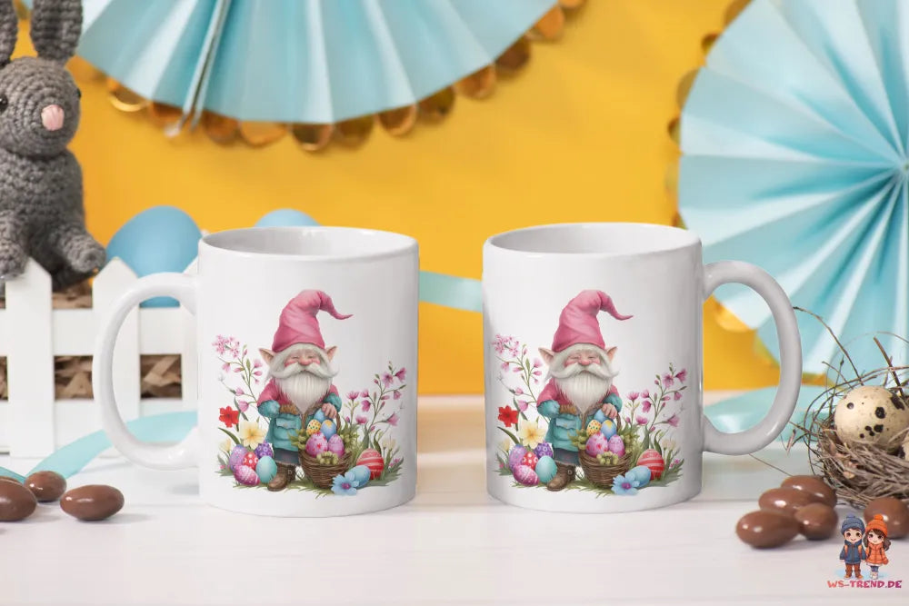 Gnom Ostern Ostereier Keramik Kaffeetasse Teetasse Tasse Geschenkidee - WS-Trend.de