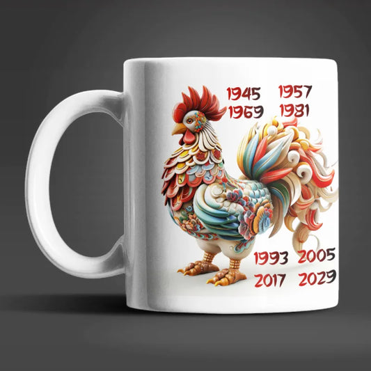 Hahn Chinesisches Jahres Sternzeichen Tasse Kaffeetasse Teetasse Geschenkidee - WS-Trend.de