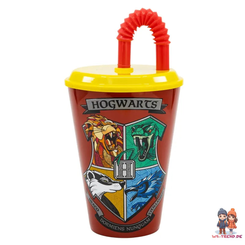 Harry Potter 2 teiliger Set Lunchbox mit Trinkbecher - WS-Trend.de Hogwarts teiliges Lunch - Brotdose Strohhalm