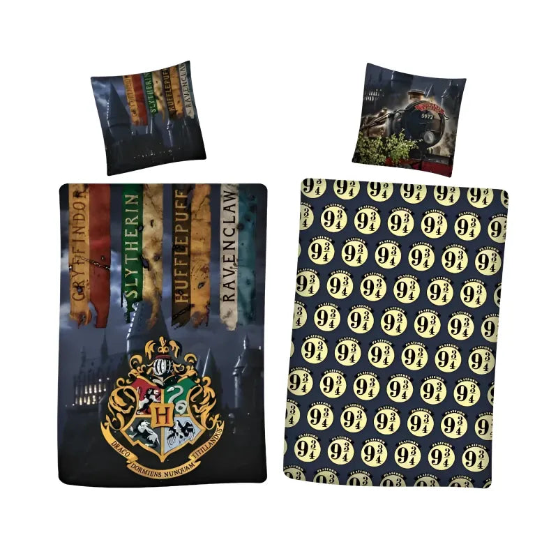 Harry Potter Hogwarts Bettwäsche 2tlg Set 135x200 80x80 cm 100% Baumwolle - WS-Trend.de