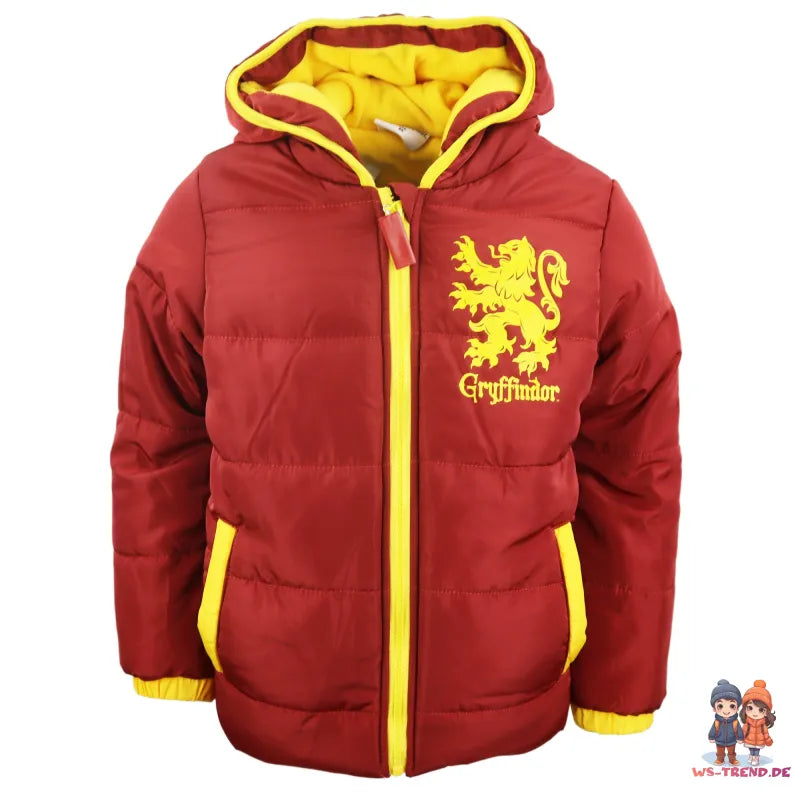 Harry Potter Gryffindor Kinder Winterjacke mit Kapuze - WS-Trend.de Herbst Jacke Jungen 104 - 140