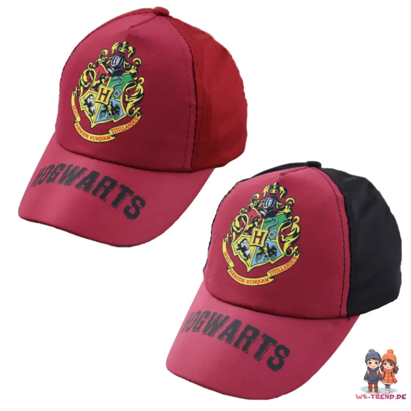 Harry Potter Hogwarts - Herren Kinder Baseball Kappe - WS-Trend.de Basecap Jungen Rot Schwarz 54 56