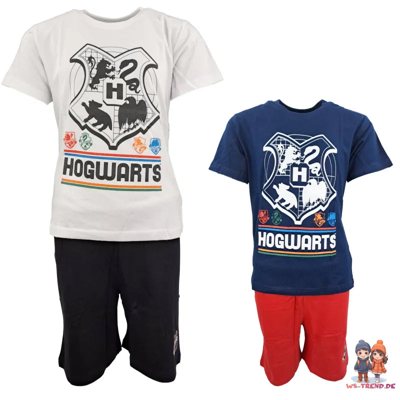 Harry Potter Hogwarts Kinder Jugend Schlafanzug Pyjama - WS-Trend.de kurzarm 134 -164 baumwolle
