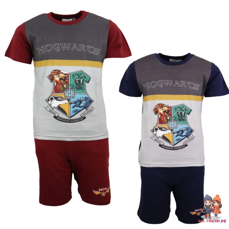 Harry Potter Hogwarts Kinder Schlafanzug Pyjama kurz - WS-Trend.de Hogwart kurzarm 116 bis 164 Baumwolle