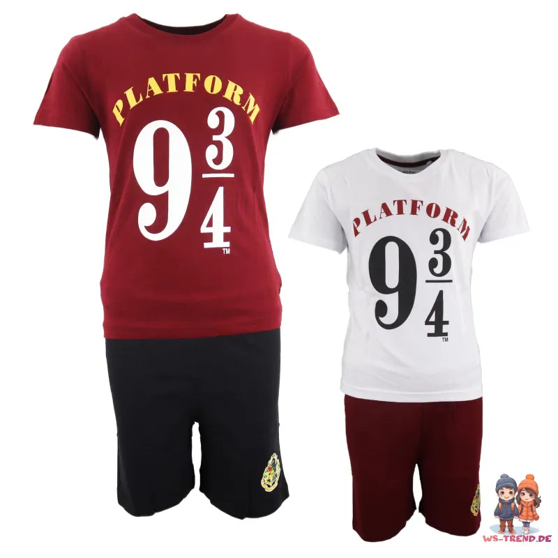 Harry Potter Platform 9 3/4 Kinder Schlafanzug Pyjama - WS-Trend.de kurzarm 134 -164 baumwolle