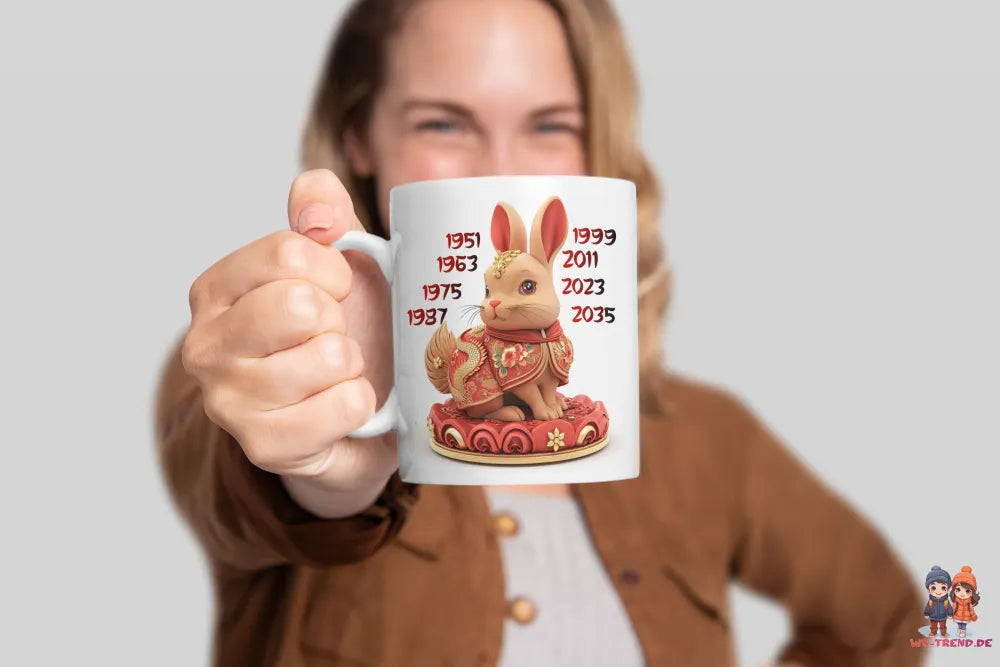 Hase Chinesisches Jahres Sternzeichen Tasse Kaffeetasse Teetasse Geschenkidee - WS-Trend.de