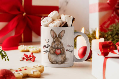 Hase Bunny Ich Liebe Dich Valentinstag Kaffeetasse Teetasse Tasse Geschenkidee - Ansicht 2