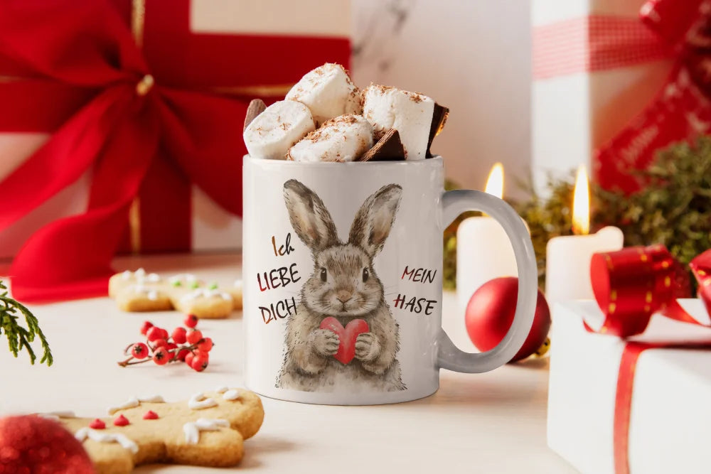 Hase Bunny Ich Liebe Dich Valentinstag Kaffeetasse Teetasse Tasse Geschenkidee - WS-Trend.de