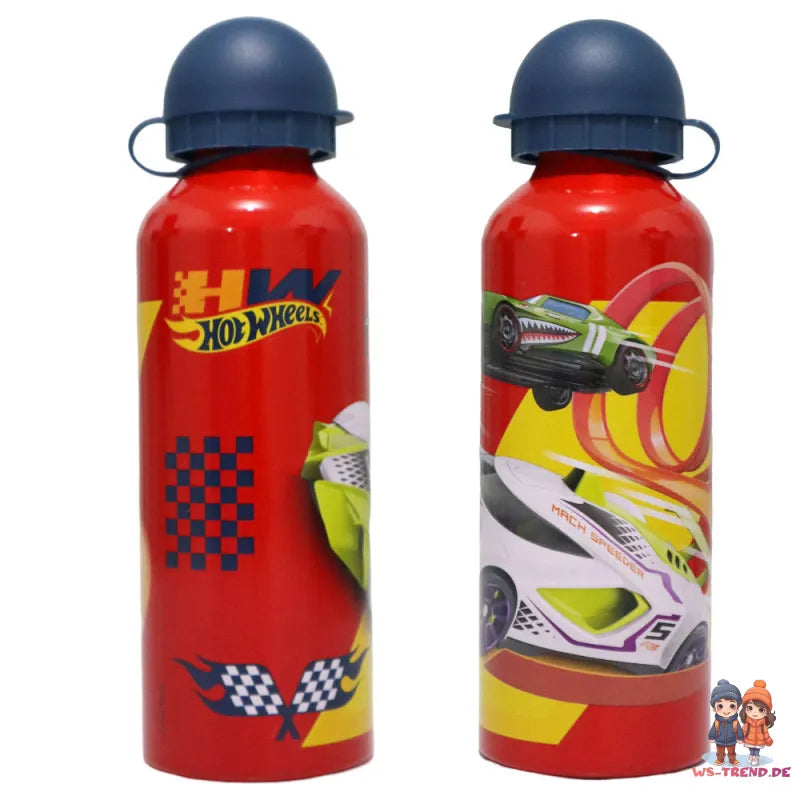 Hot Wheels Racing 2 tlg Lunch Set Brotdose Alu Trinkflasche 500 ml Geschenk - WS-Trend.de