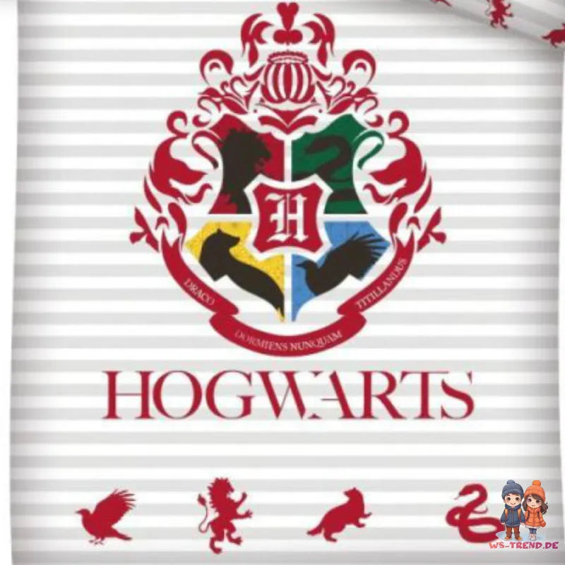 Harry Potter Hogwarts Bettwäsche 2tlg Set 135x200 80x80 cm 100% Baumwolle - WS-Trend.de