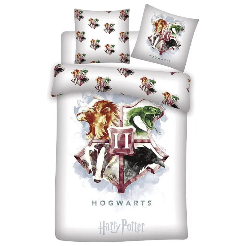 Harry Potter Hogwarts Bettwäsche 2tlg Set 135x200 80x80 cm 100% Baumwolle - WS-Trend.de