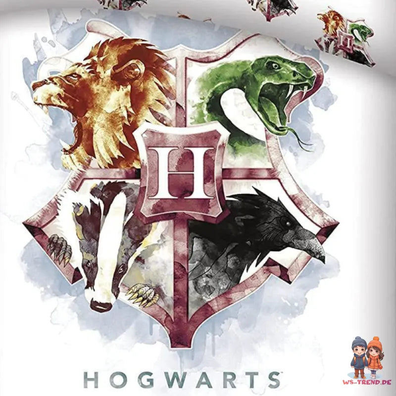 Harry Potter Hogwarts Bettwäsche 2tlg Set 135x200 80x80 cm 100% Baumwolle - WS-Trend.de