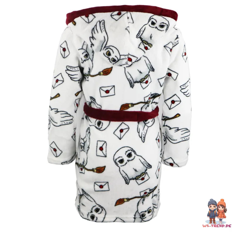 Harry Potter Eule Kinder Hausmantel Bademantel mit Kapuze - WS-Trend.de Gr. 116-158 Fleece