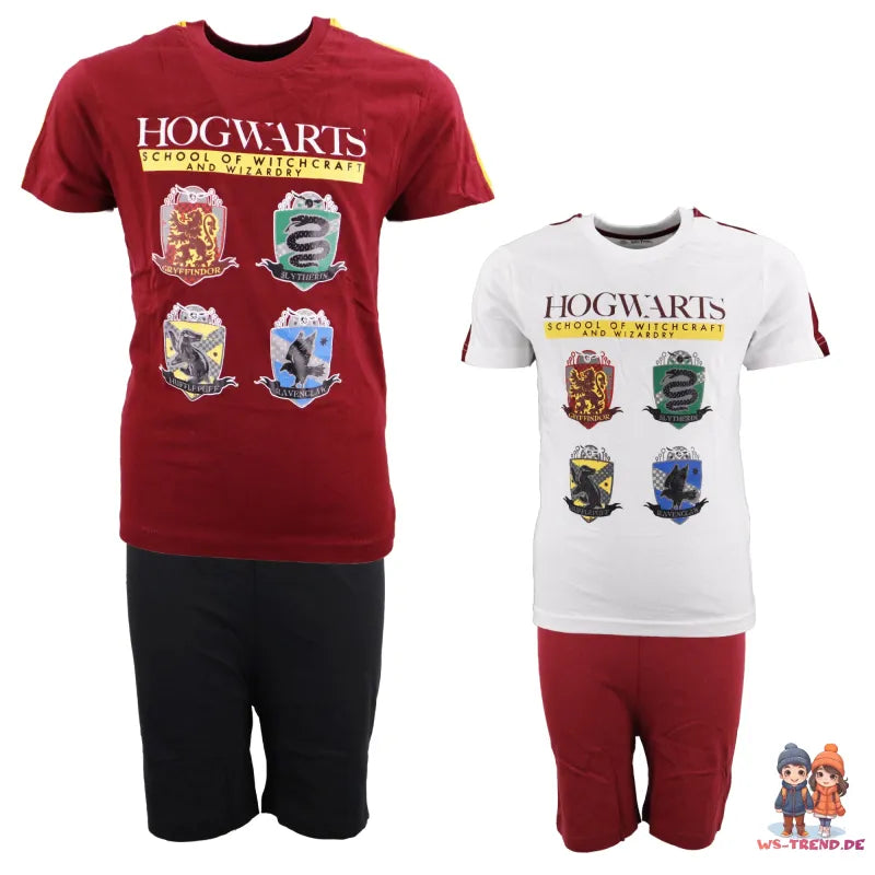 Harry Potter Hogwarts Kinder Schlafanzug Pyjama - WS-Trend.de kurzarm 134 -164 Baumwolle