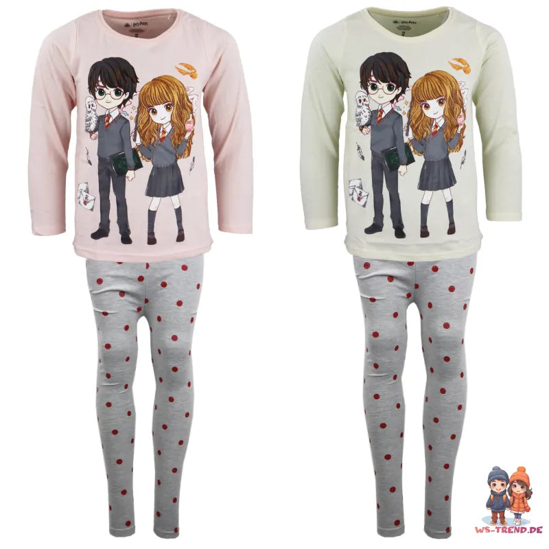 Harry Potter Hermine Mädchen Schlafanzug Pyjama lang - WS-Trend.de 104-134 Baumwolle