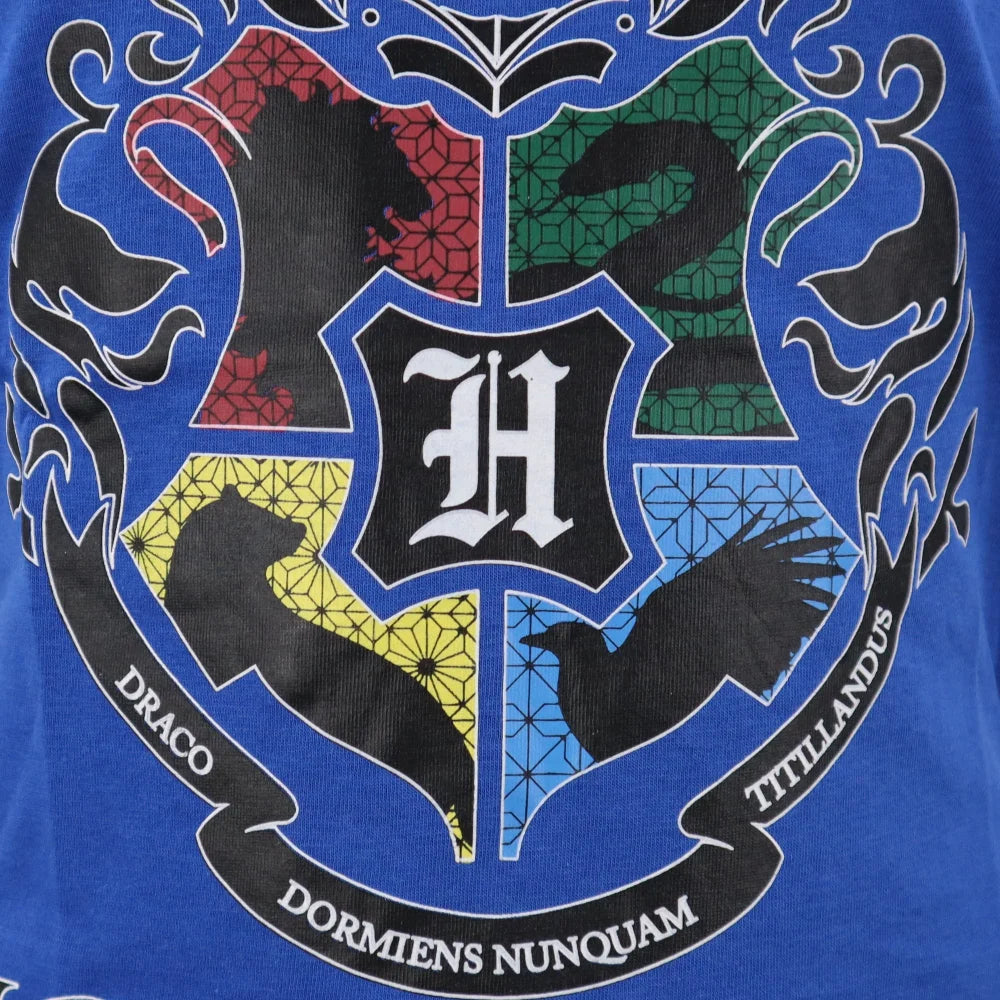 Harry Potter Hogwarts Jugend T-Shirt - WS-Trend.de Kinder Shirt Blau Schwarz 116 bis 152 Baumwolle