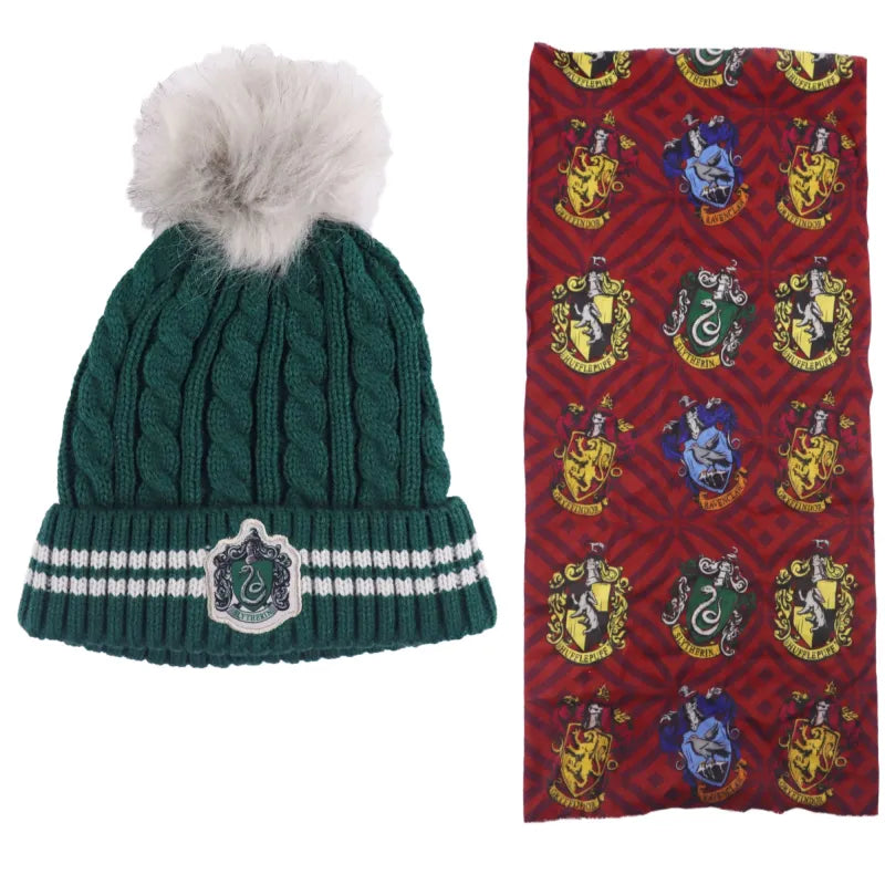 Harry Potter Gryffindor Slytherin Mädchen Winter Set Mütze plus Snood Schaal - WS-Trend.de