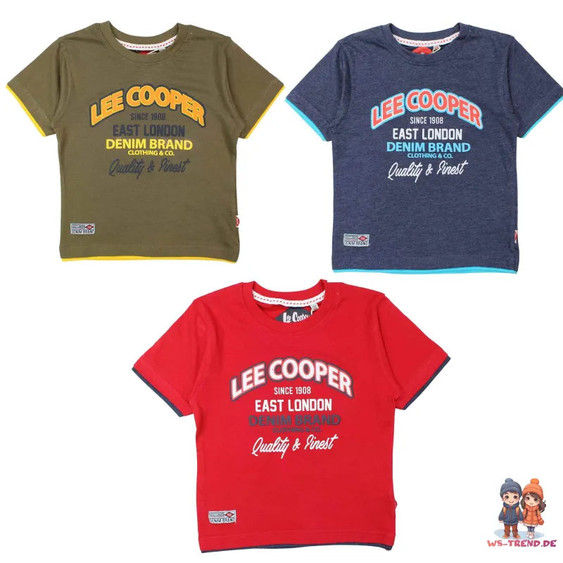 Lee Cooper Kinder Jungen T-Shirt Kurzarm Shirt - WS-Trend.de 104-164 Baumwolle