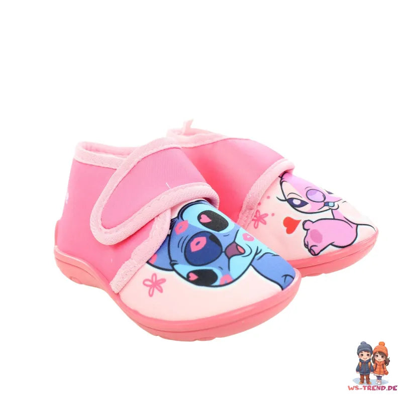 Disney Stitch Angel Kinder Hausschuhe Kitaschuhe Schlüpfschuhe mit Klett - WS-Trend.de 22 - 27