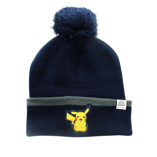 Anime Pokemon Pikachu Jungen Herbst Wintermütze Bommelmütze WS Trend.de Gr. 54/56 Blau