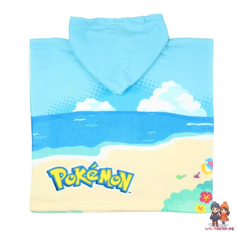 Pokemon Pikachu Anton Kinder Mikrofaser Poncho Badeponcho - WS-Trend.de 50x100