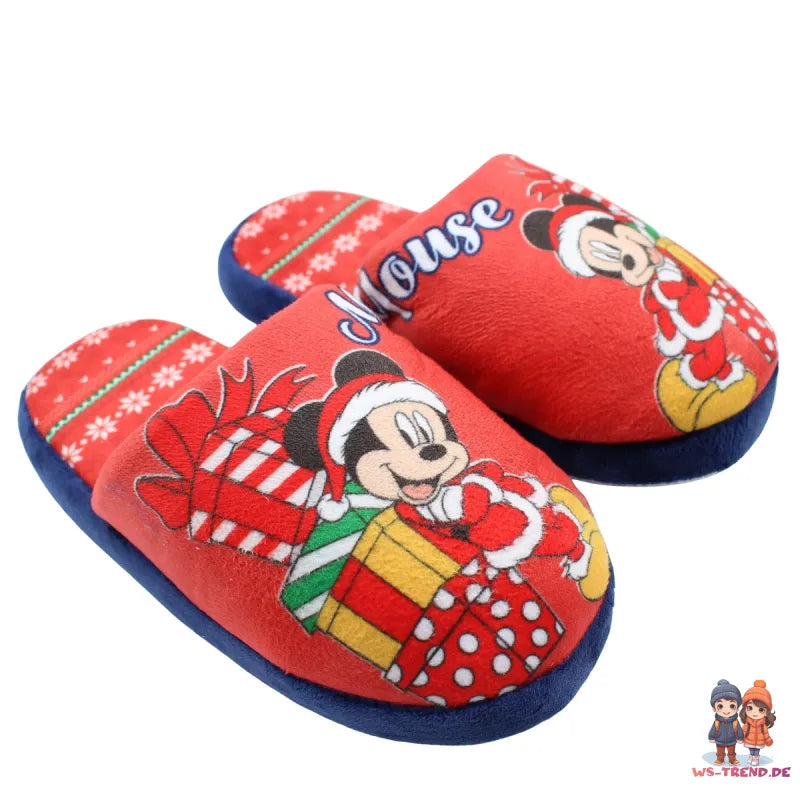 Disney Mickey Maus X-Mas Kinder Hausschuhe Slipper Schlüpfschuhe Pantoffeln - WS-Trend.de