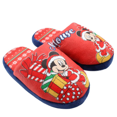 Disney Mickey Maus X-Mas Kinder Hausschuhe Slipper Schlüpfschuhe Pantoffeln - Ansicht 2