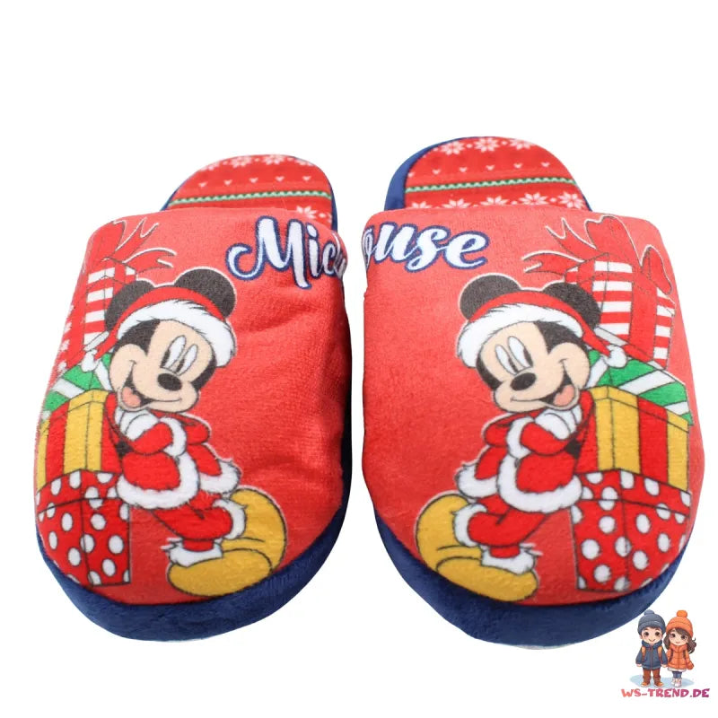 Disney Mickey Maus X-Mas Kinder Hausschuhe Slipper Schlüpfschuhe Pantoffeln - WS-Trend.de