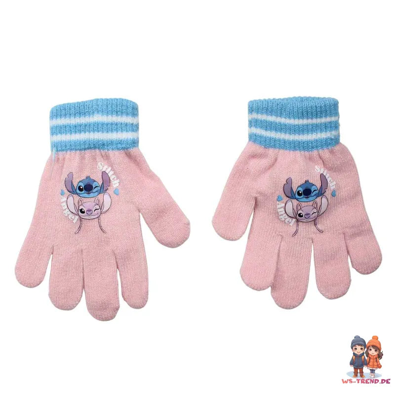 Disney Stitch und Angel Kinder Wintermütze plus Handschuhe - WS-Trend.de